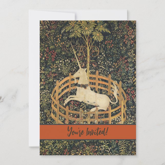 Einhorn-Tapisserien - Klassische Tapisserie Einladung (Vorderseite)