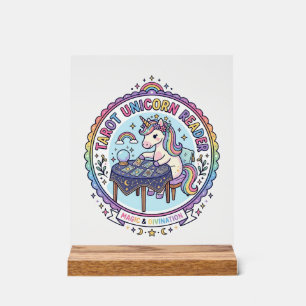 Einhorn Tarot Einhorn Leser Lustiges Shirt Grafik_ Acrylschild