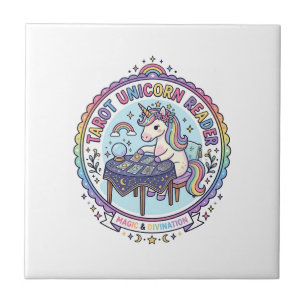 Einhorn Tarot Einhorn Leser Lustiges Shirt Grafik_ Fliese
