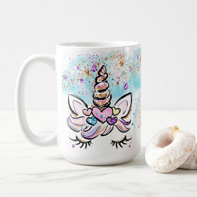 Einhorn-Tasse Whimsical & Niedlich Coffee Tasse (Mit Donut)