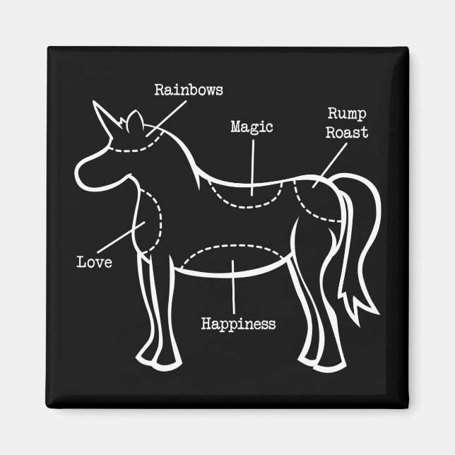 Einhorn-Teile Magnet (Vorne)