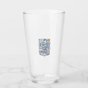 Einhorn Teilweise bewölkt mit Magie-Werbevektor Glas