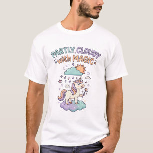 Einhorn Teilweise bewölkt mit magischem trendigem  T-Shirt