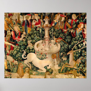 Einhorn-Teppiche Gefunden Legende Mythos Mittelalt Poster