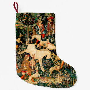 Einhorn-Teppiche Mittelalterliche Klassik verteidi Kleiner Weihnachtsstrumpf
