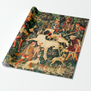Einhorn-Teppiche Mittelalterliche Klassiker vertei Geschenkpapier
