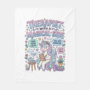 Einhorn-Therapeut mit magischer Seite Geschenkidee Fleecedecke