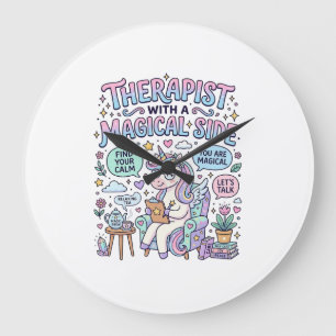 Einhorn-Therapeut mit magischer Seite Geschenkidee Große Wanduhr