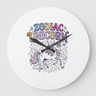 Einhorn Tierkreiszeichen Einhorn Premium-Vektor-Ma Große Wanduhr