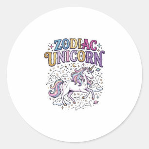 Einhorn Tierkreiszeichen Einhorn Premium-Vektor-Ma Runder Aufkleber