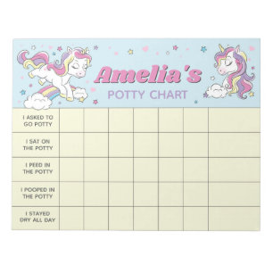 Einhorn-Töpfchen-Diagramm Personalisierter Name & Notizblock