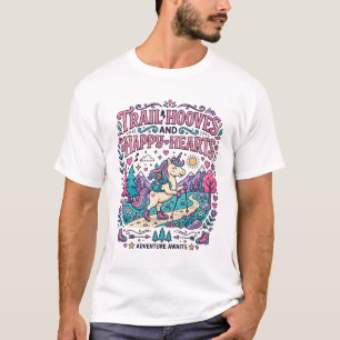 Einhorn Trail Hufe und Glückliche Herzen Buntes Ap T-Shirt