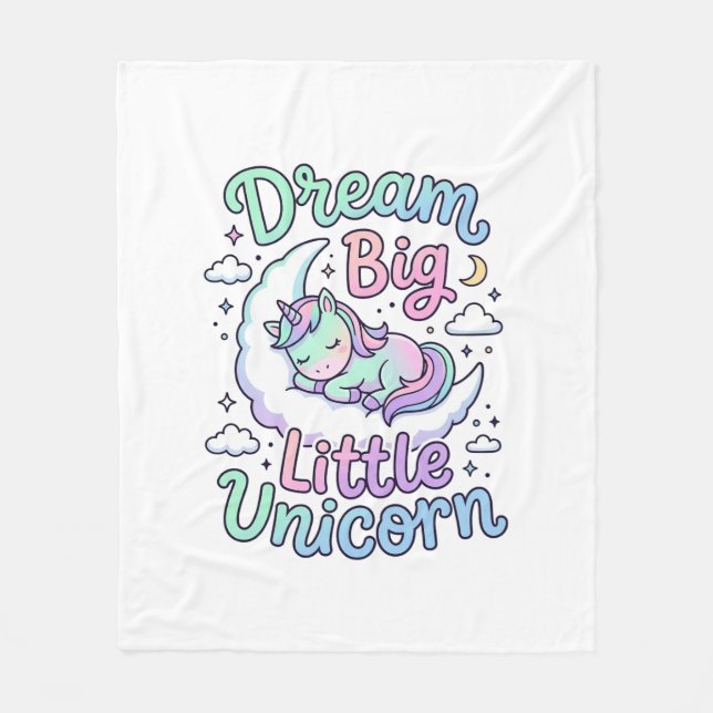 Einhorn Träume groß Kleines Einhorn-Geschenkidee V Fleecedecke (Vorderseite)