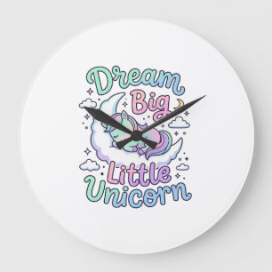 Einhorn Träume groß Kleines Einhorn-Geschenkidee V Große Wanduhr