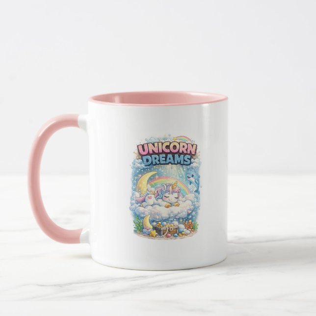 Einhorn-Träume Süße Fantasy-Kaffeetasse Tasse (Links)
