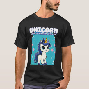 Einhorn tritt in das magische unbekannte Einhorn e T-Shirt