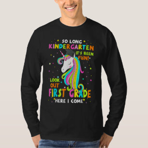 Einhorn Tschüss Kindergarten 1. Klasse ich komme T-Shirt