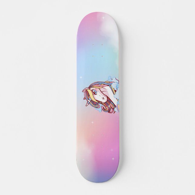 Einhorn-u. Regenbogen-Skateboard-Plattform Skateboard (Vorne)