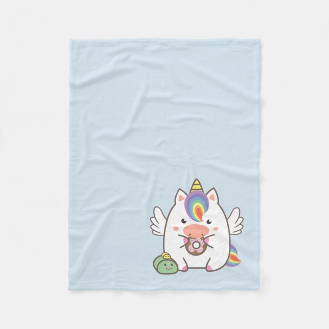 Einhorn u. Schaumgummiringe Fleecedecke (Vorderseite)