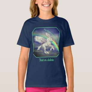 Einhorn über Regenbogen-Träume Inspirierend T-Shirt