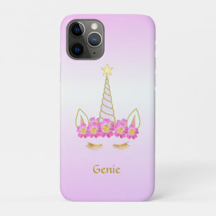 Einhorn und Blumen auf Rosen-Gold-Gradient Case-Mate iPhone Hülle