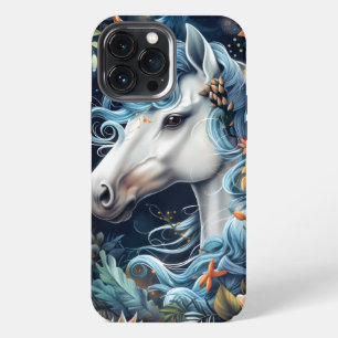 Einhorn und Blumen Fantasy-Design iPhone 13 Pro Max Hülle