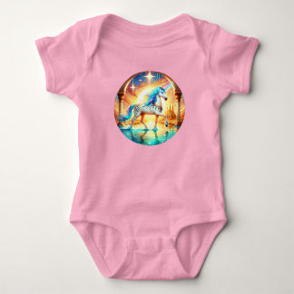 Einhorn und ein Wüsten-Fantasiepalast Baby Strampler