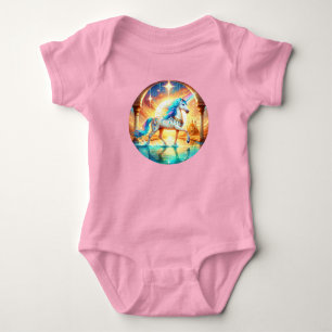 Einhorn und ein Wüstenfabrikpalast Baby Strampler