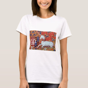 EINHORN UND FANTASIEBLUMEN, FLORALE MOTIVE MONOGRA T-Shirt