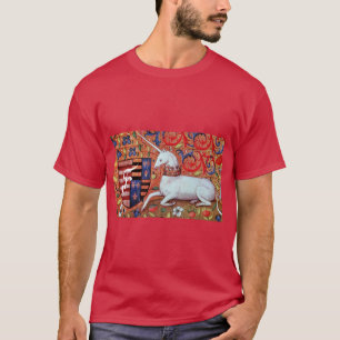 EINHORN UND FANTASIEBLUMEN, FLORALE MOTIVE MONOGRA T-Shirt