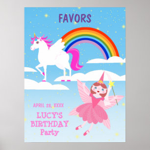 Einhorn- und Feen-Magie-Geburtstagsfeier Poster