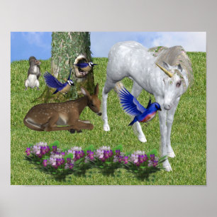 Einhorn und Freunde Fantasy Horse Poster