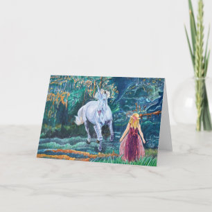 Einhorn und Girl Art Karte