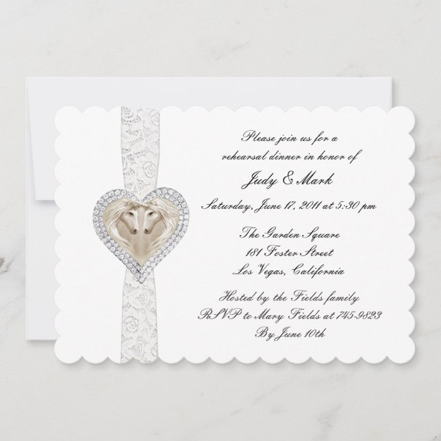 Einhorn und Hochzeitsessen Probe laden ein Einladung (Vorderseite)