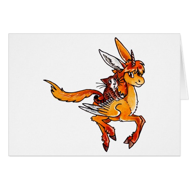 Einhorn und Katze (Vorderseite (Horizontal))