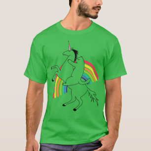Einhorn und Katze lustige Fantasie T-Shirt