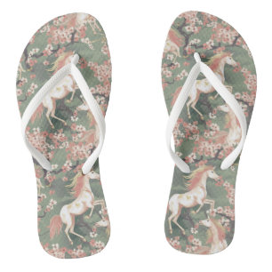 Einhorn und Kirschblüten Flip Flops