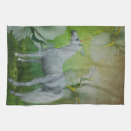 Einhorn- und Lily-Blume Handtuch