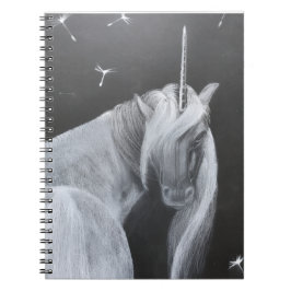 Einhorn und Löwenzahn-Spiral-Foto-Notizbuch Notizblock