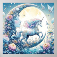 Einhorn und Mond