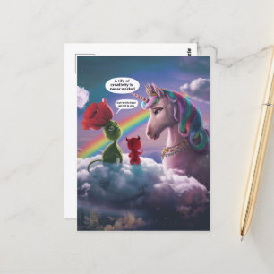 Einhorn und Niedliche Kreaturen Ein Leben der Krea Postkarte