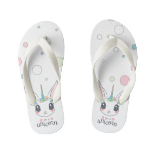 Einhorn- und Polka-Punkte Kinderbadesandalen