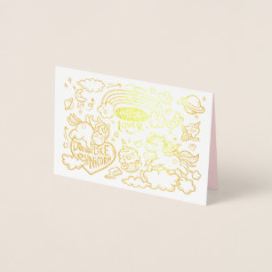 Einhorn und Pony Geburtstagskarte Folienkarte