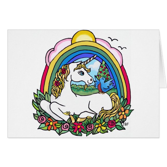 Einhorn und Regenbogen (Vorderseite (Horizontal))