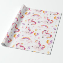 Einhorn und Regenbogen Aquarell Mädchen Geburtstag