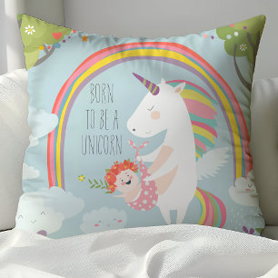 Einhorn und Regenbogen-Babyzimmer-Kissen Kissen