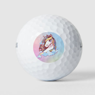 Einhorn und Regenbogen Golfball