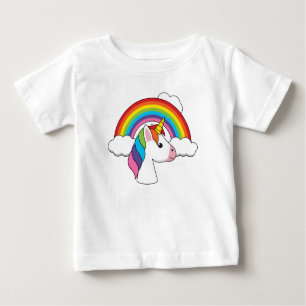 Einhorn und Regenbogen mit Wolken Kawaii Baby T-shirt