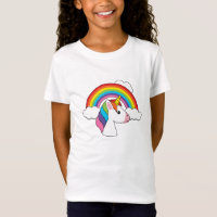 Einhorn und Regenbogen mit Wolken Kawaii