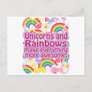 Einhorn und Regenbogen Postkarte